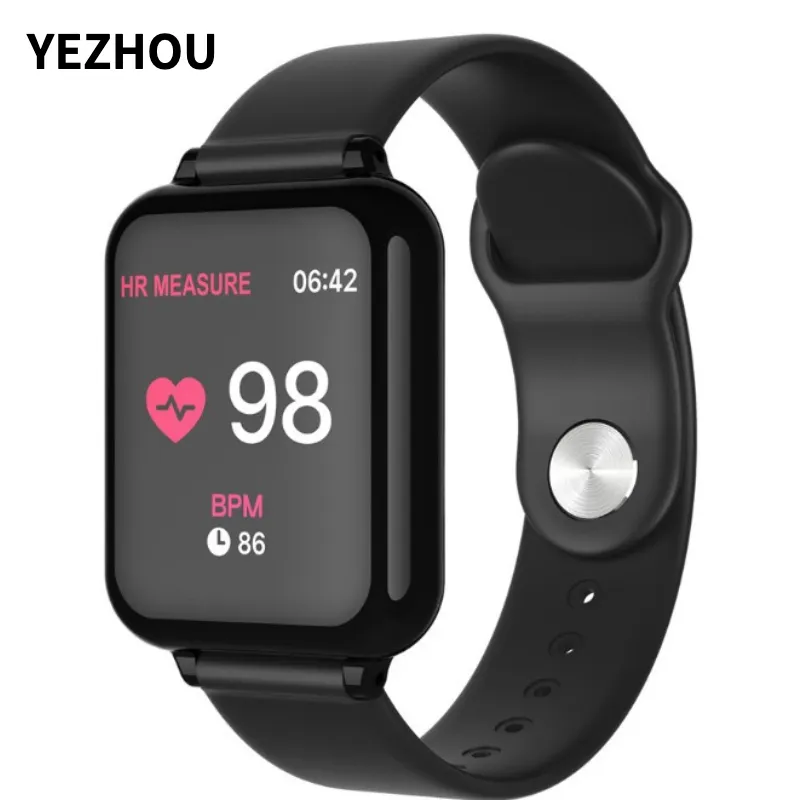 Yezhou2 2022 En İyi B57 Kadın İş Akıllı Saat Su Geçirmez Fitness Tracker Spor IOS Android Telefon Akıllı Kalp Hızı Monitör Kan Basıncı Fonksiyonları