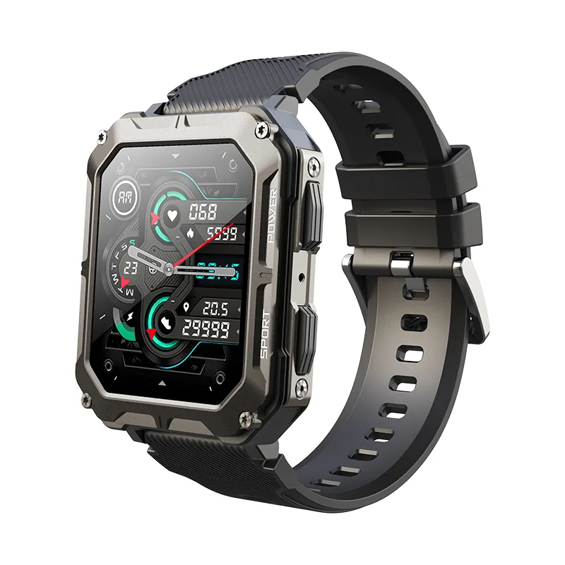 C20Pro Smart Watch Fashion Sports Wristwatch 1.83 بوصة شاشة تعمل باللمس HD Long Battery عمر IP68 مقاوم للماء أوضاع رياضية Smartwatch C20 Pro