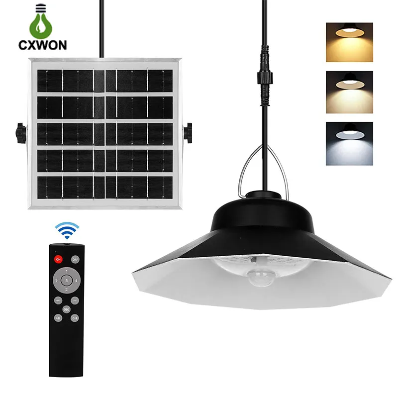 Luzes de jardim solar Pingente Luz Luz Outdoor Indoor 98 LED 1200lm de altura PIR PIR Motion Sensor Garage Light 3 Lighting Cor 4 Nível Dimmable