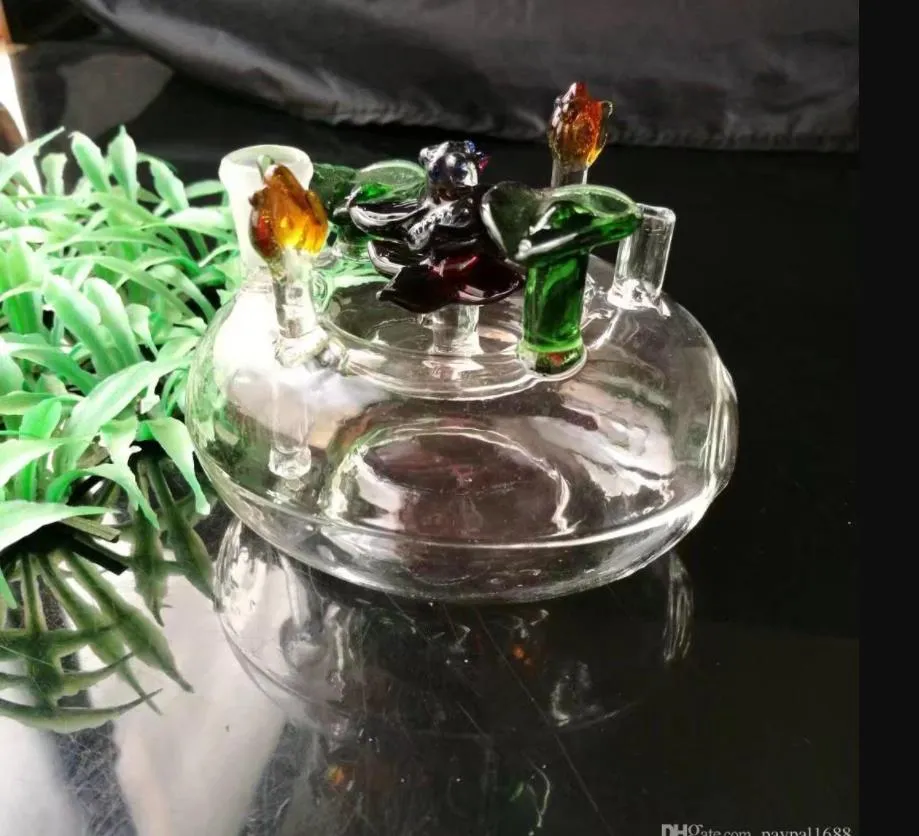 Accessoires pour fumeurs Parterres de fleurs de couleur Accessoires pour bangs en verre narguilé Verre