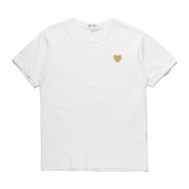 Designer TEE T-shirts pour hommes CDG Com Des Garcons Little Gold Heart Play T-shirt Femme XL Blanc Nouveau