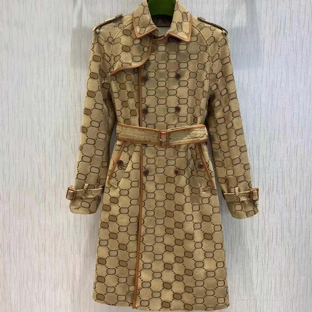 Trench da donna autunnali designer di lusso Giacca a vento da donna Giacche con stampa doppia G Cappotto con cintura allentata Cappotto da trench lungo casual femminile