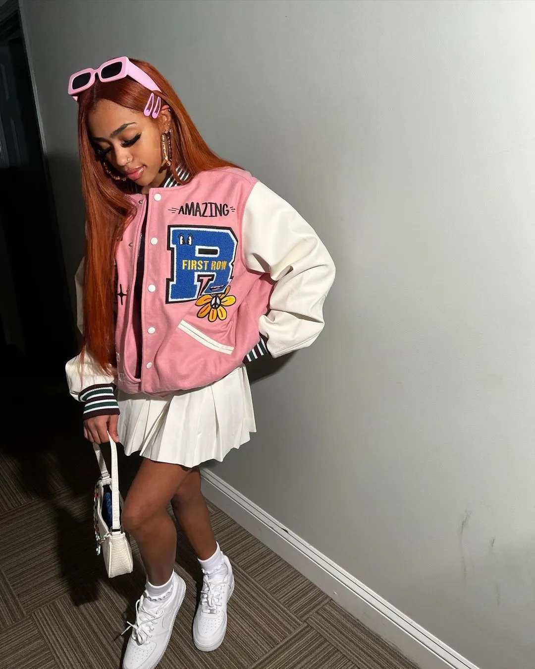 Oversized Varsity Baseball Jacket Woman Women's Oversized Varsity