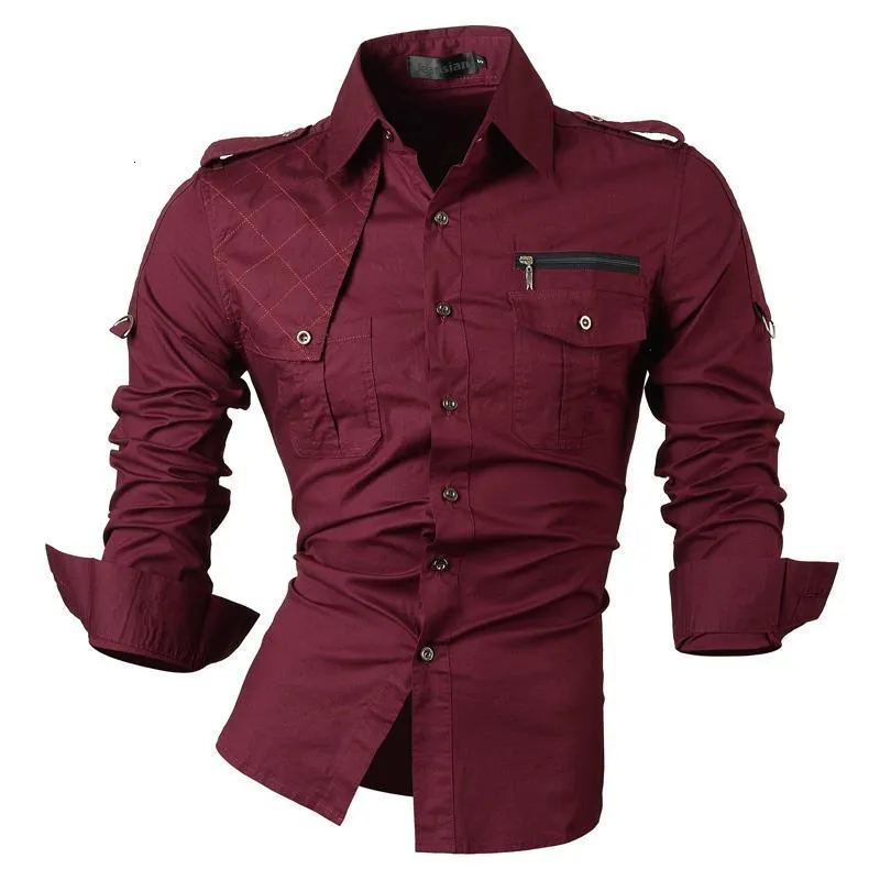 Chemises décontractées pour hommes Jeansian Dress Fashion Desinger Élégant à manches longues 8371 WineRed 230306