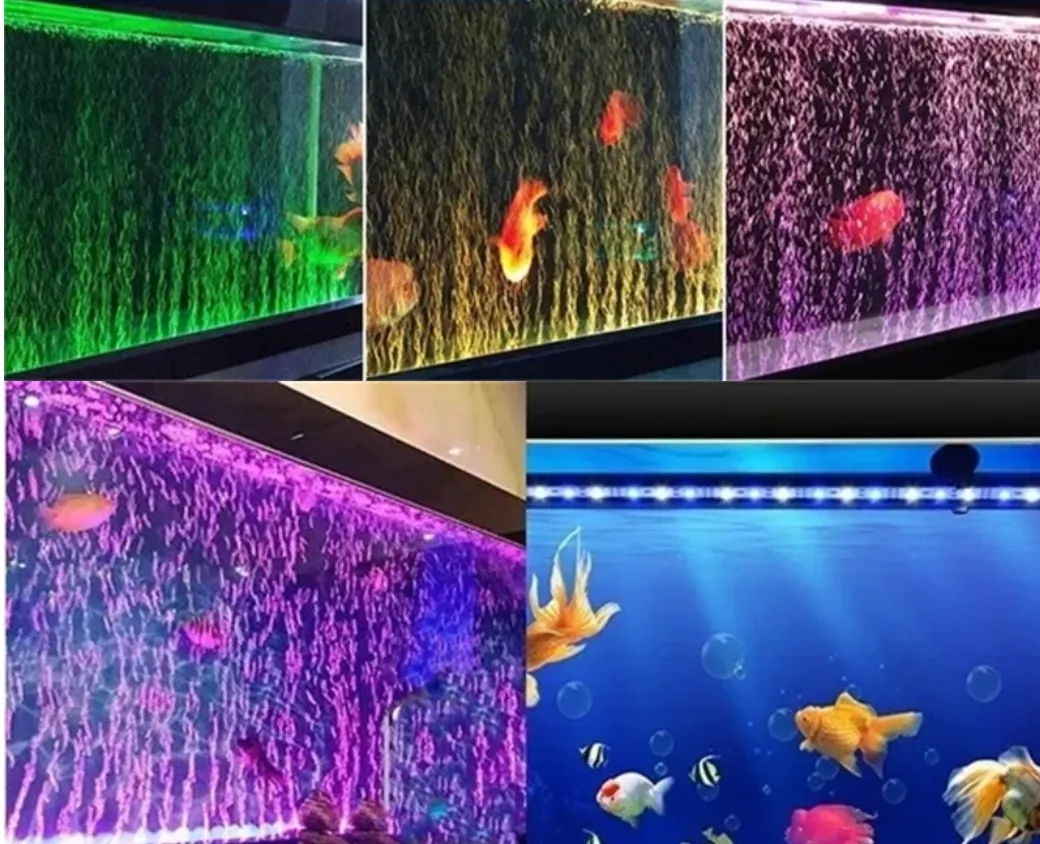 Acquario LED Bubble Light Luce colorata che cambia colore Luci LED Pond Fountain Lampada da immersione con pompa ad aria Decorazione per piscina