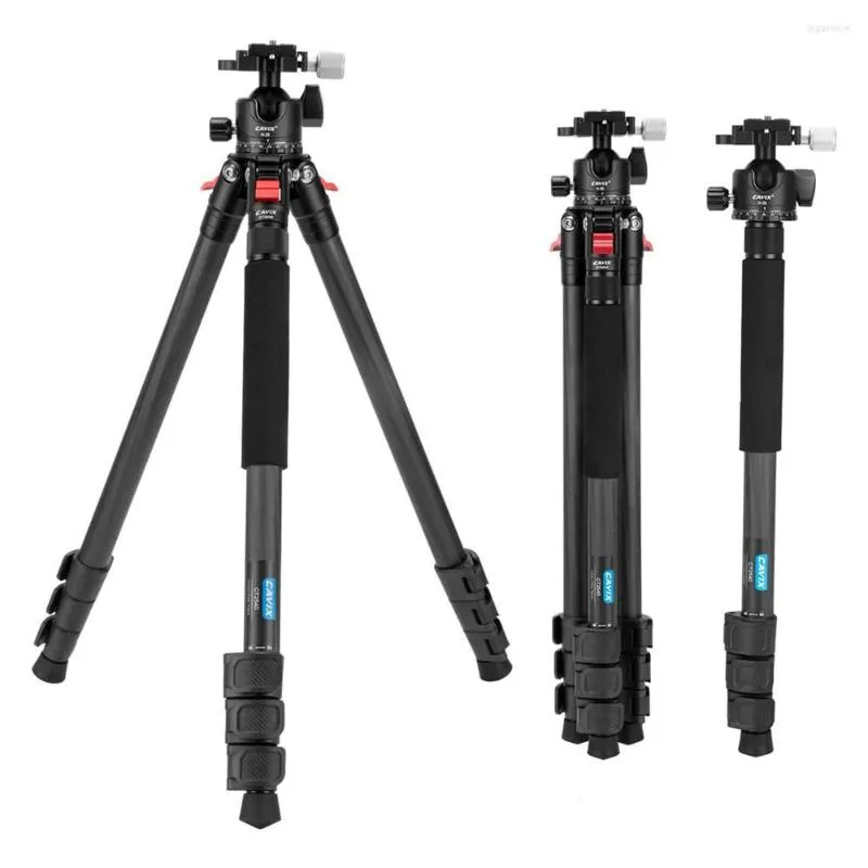 Tripods Carbon Fiber Travel Tripod Camera Monopod With Low Profile Ball Head Quick Release Plate For Digital