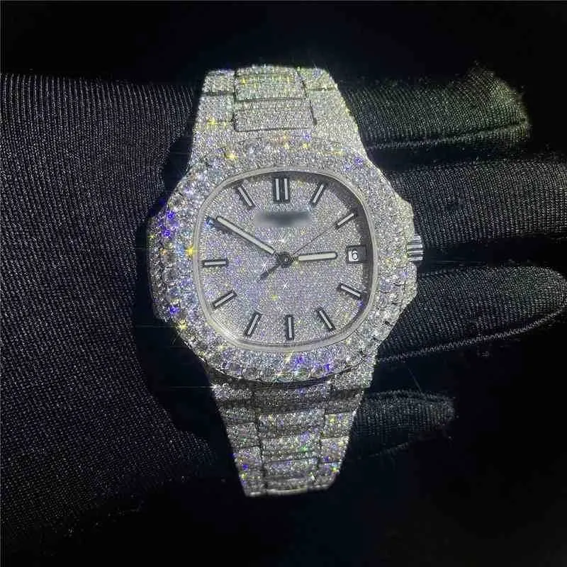 Designer Horloges Horloges Women Light Top Jewelry Brand Luxury Volledige diamanten horloge Men Custom Alloy Band Square polshorloge