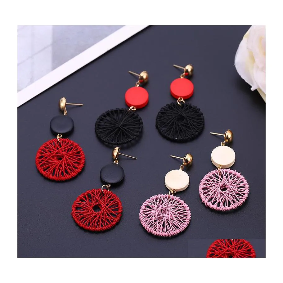 Charme en alliage géométrique boucles d'oreilles polies polies femme boho mode brossé grosse instruction métallique oreille de boucle rond en forme de coeur or dhshe