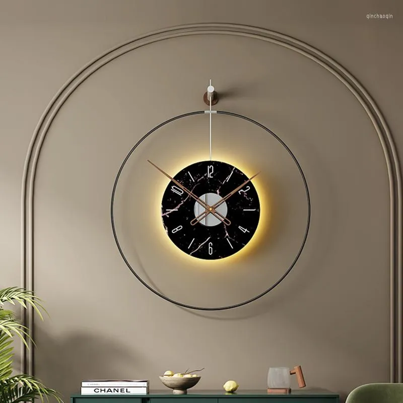 Relógios de parede Black Nordic Clock Quarto Calendário Silencioso mecanismo de escritório Jesus Art Orologio da Parete decoração de casa T50gz