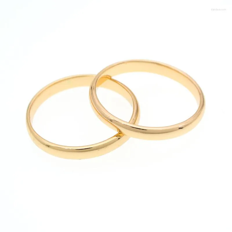 Bröllopsringar 2/4/5/6mm Guld för kvinnor Män par smyckengagemang Presenttillbehör Anillos Para Pareja Anel de Noivado R0132