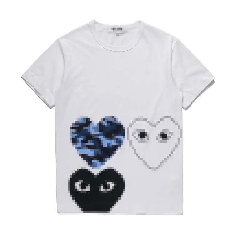 디자이너 티 남자 티셔츠 cdg com des garcons 3 개의 하트 남성 놀이 티셔츠 티 xl 화이트