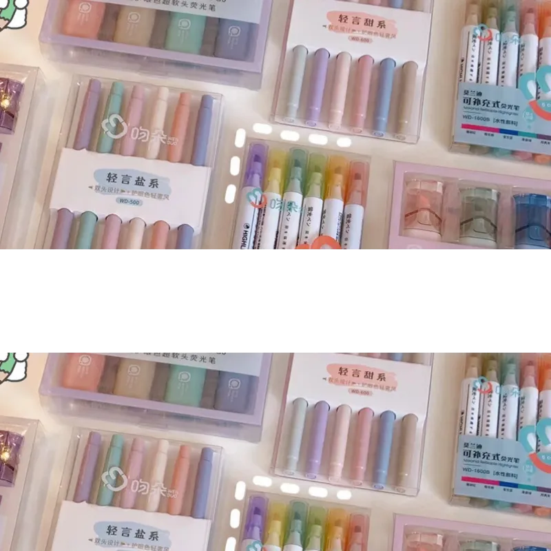 Wholesale Colorful Pens Set 6 Pastel Highlighters, Graffiti