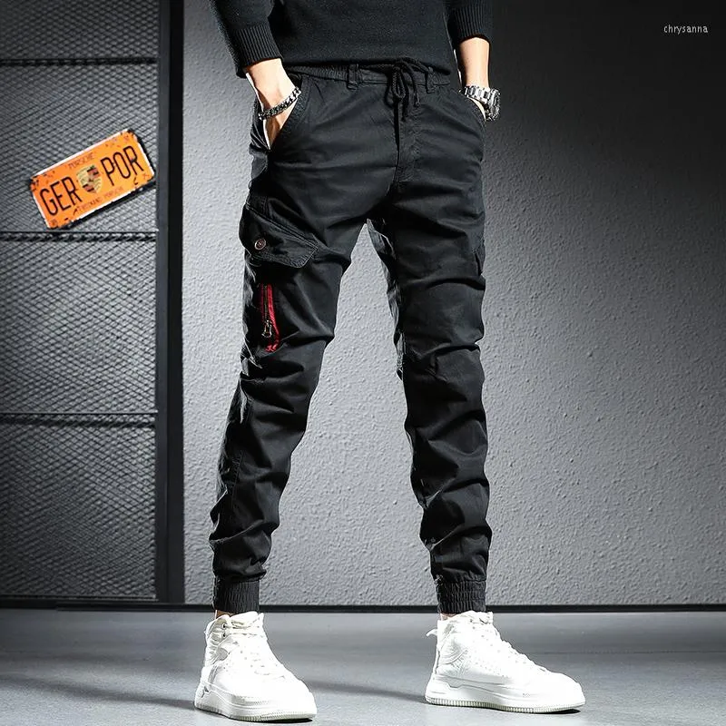 Jeans pour hommes créateur de mode hommes coupe ample poche zippée pantalon Cargo décontracté Hombre Streetwear Hip Hop Joggers salopette