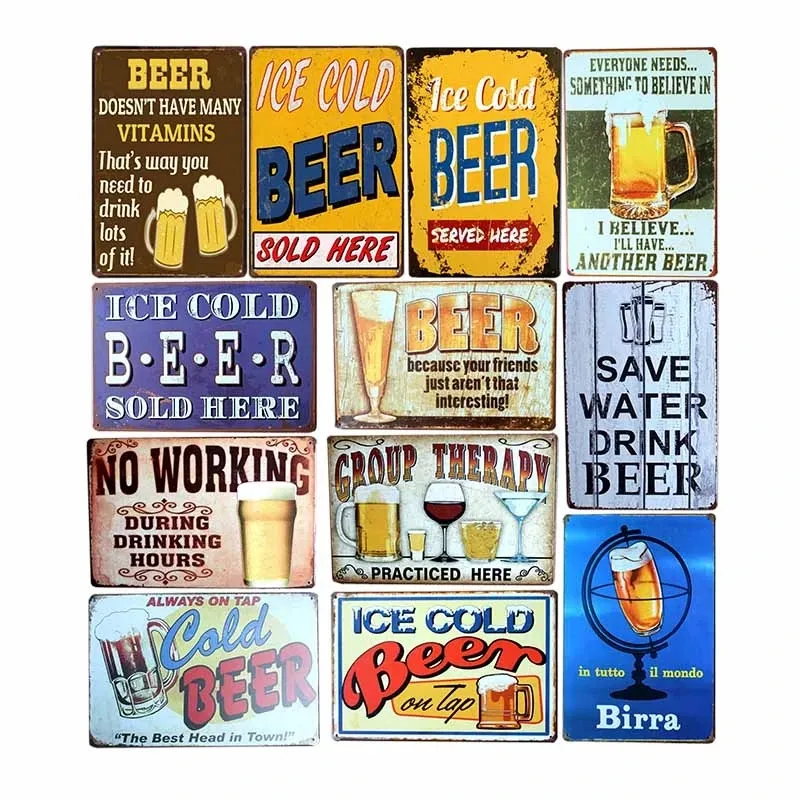 Bierborden metaal schilderen bord bar decoratie vintage plaque bier poster bar pub club muur decoratief huisdecor 30x20cm w03