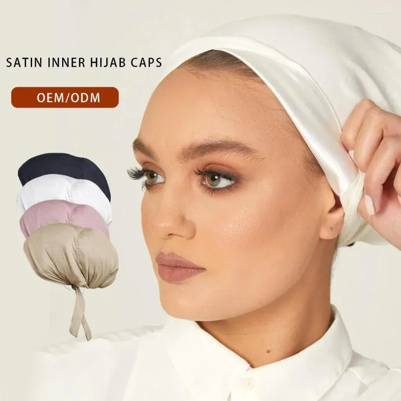 Etniska kläder Inner Hijab Cap Muslim Turban Islam Justerbar underkörning underklappar motorhuven Jersey Stretch Hijabs Women Turkiska halsdukar