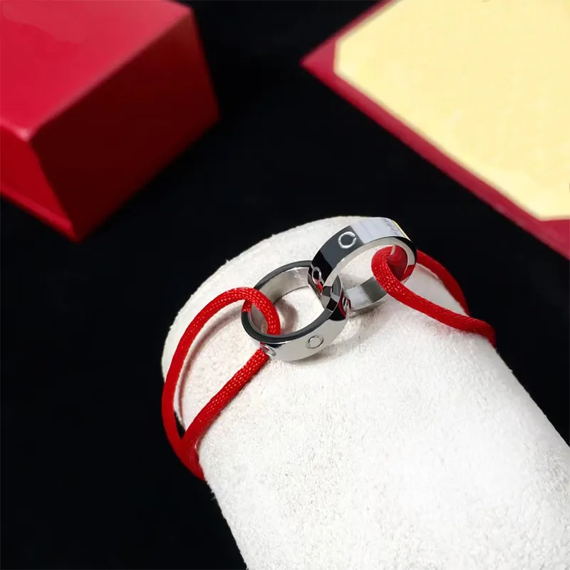 Marca clásica cadena ajustable moda pareja amor encanto pulsera alta calidad acero inoxidable joyería de diseño