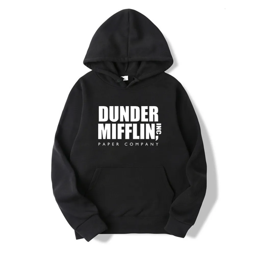 Felpe con cappuccio da uomo Felpe con cappuccio The Office Dunder Mufflin INC Felpa con cappuccio in carta Dwight Schrute Felpa divertente TV Show Pullover Uomo Donna Unisex 230307