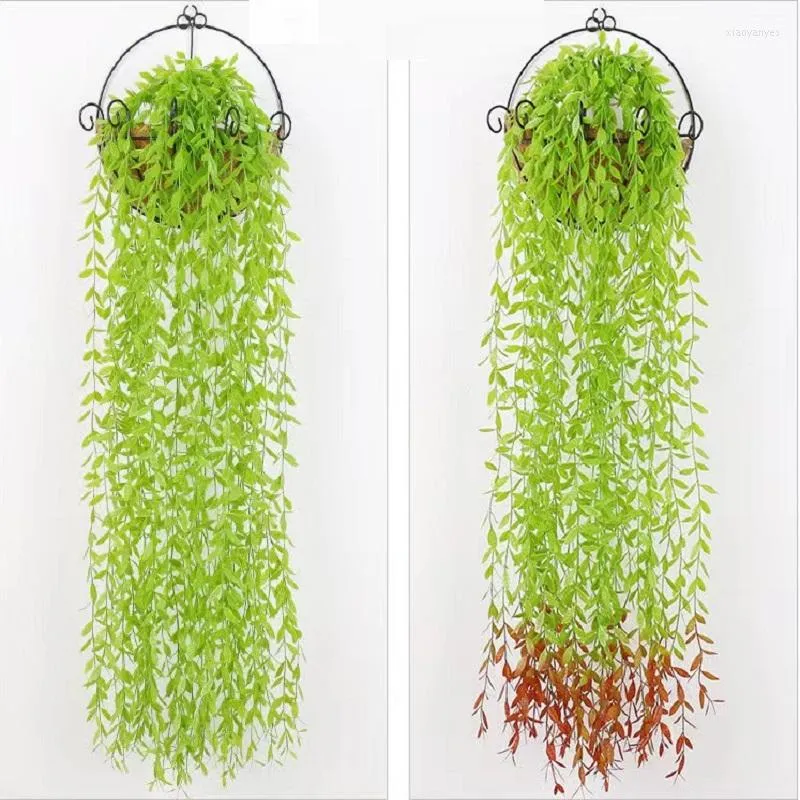 Decorative Flowers Simulation Wicker Plastic Flower Wall Hanging Basket Home Decoration Indoor And Outdoor Plants Winding Garden