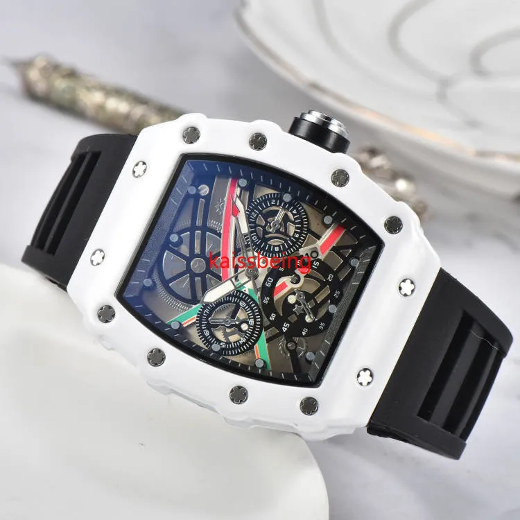 Senaste personlighet Fashion Imitation Ceramic Liquor Barrel Type Mens Watch Feel Whit Stone Quartz Watches Reloj Hombre