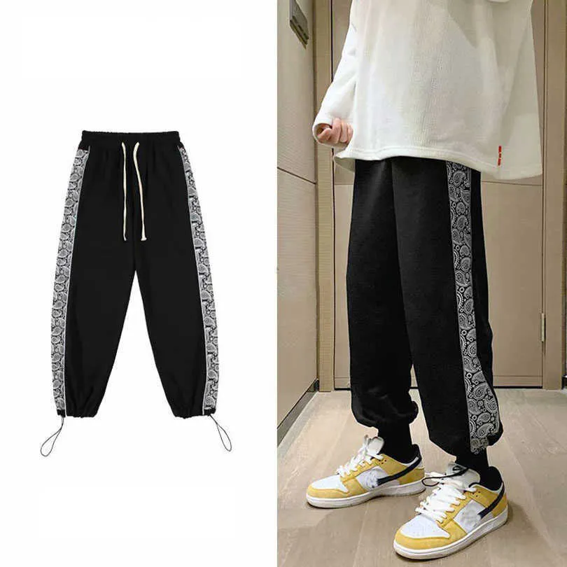 Herrbyxor sport pant män bandana svettbyxor paisley joggare jogging baggy tracksuit lösa byxor kläder streetwear 2022 z0306