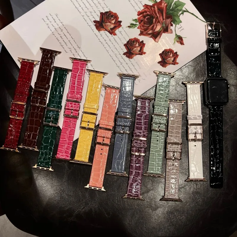 Apple WatchのデザイナーCrocodile Skin Print Strap Strap Personality IWatch7/6/5/4/3/2/1/SEリストバンドファッションウォッチSE 44mm38mm40mm42mmストラップバンド