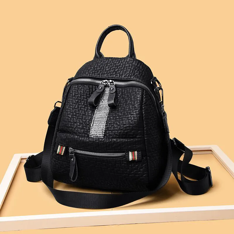Women Men Backpack Style Genuine Leather Fashion Casual Bags Small Girl Schoolbag Business Laptop Backpack Charging Bagpack Rucksack Sport&Outdoor Packs 960043