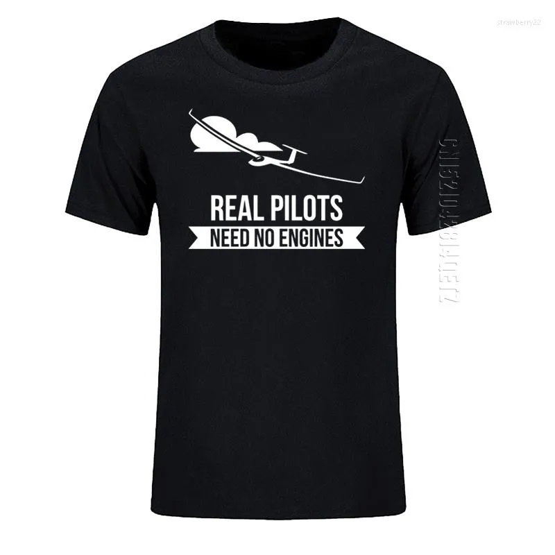 Camisetas masculinas pilotos reais não precisam de motores sailplane ou planador homens grandes camisetas design de verão impressão de verão algodão o pescoço camisa de marca