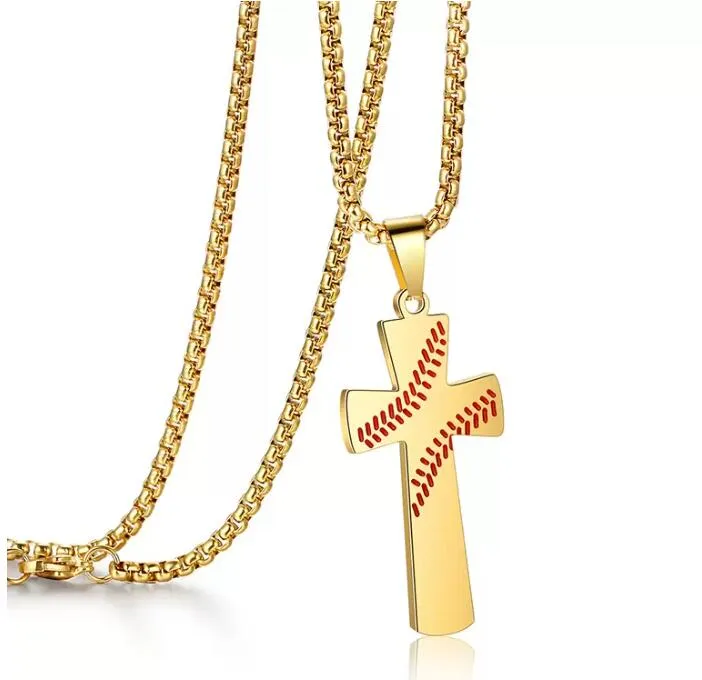 Necklace Men Baseball Cross Pendant Jewelry Explosion Pendant Hip Hop Jewelry Rap Style Pendant Creative J0306