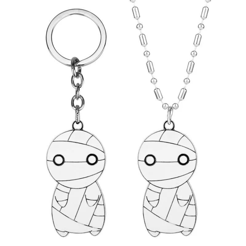 Nyckelringar 2023 Anime Metal Mummy Student Ryggsäck Key Chains Fashion Chil Toy Accessories Keyring Söta par Menwomen Gift Keychain