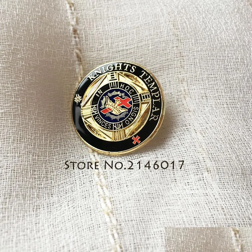 Pins Brooches 10Pcs Masonic Masons Custom Enamel Brooch And Pins Masonry Metal Badge Delux Knight Templar Large Lapel Pin Drop Deli Dhfur