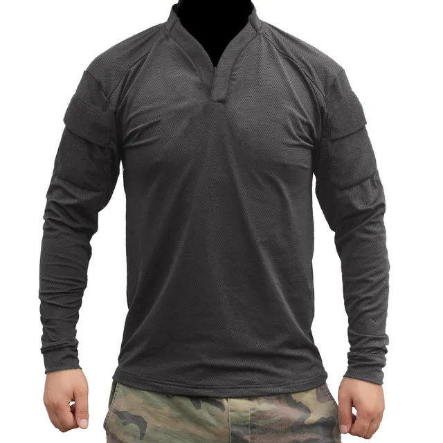 Chemises décontractées pour hommes P002 manches longues VS Combat tactique hommes coton militaire Camo T 230306