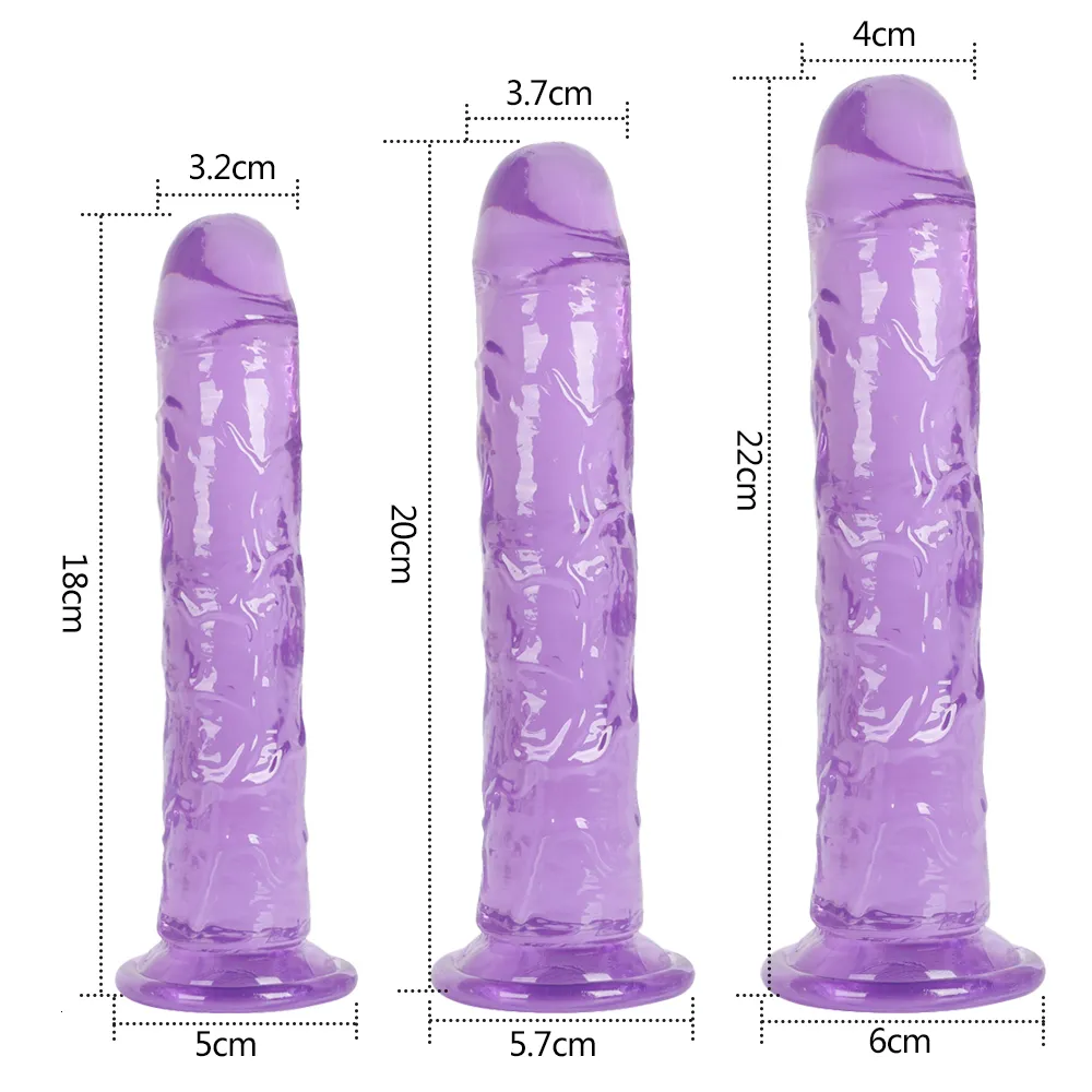 Wibratory miękkie dildos galaretki z silnym kubkiem ssącym realistyczne dildo bez wibratora sztuczny penis dla lesbijki masturbate zabawki seksualne 230307