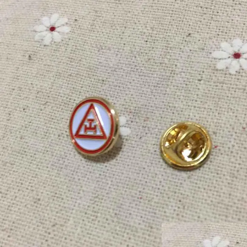 Pinnen broches 100 stcs mason revers pin op maat gemaakte emailbroche rond York rite drievoud