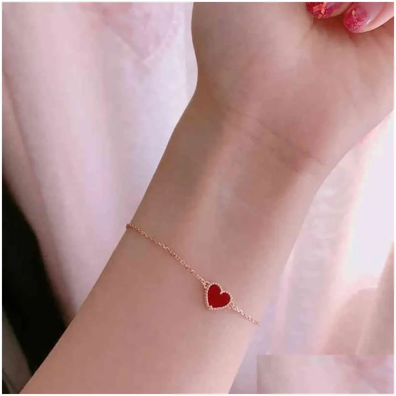 Charm Bracelets Fanjia Four Leaf Clover Bracelet Single Flower Love Butterfly Rose Gold Chain223b Drop Delivery Jewelry Dhoyx