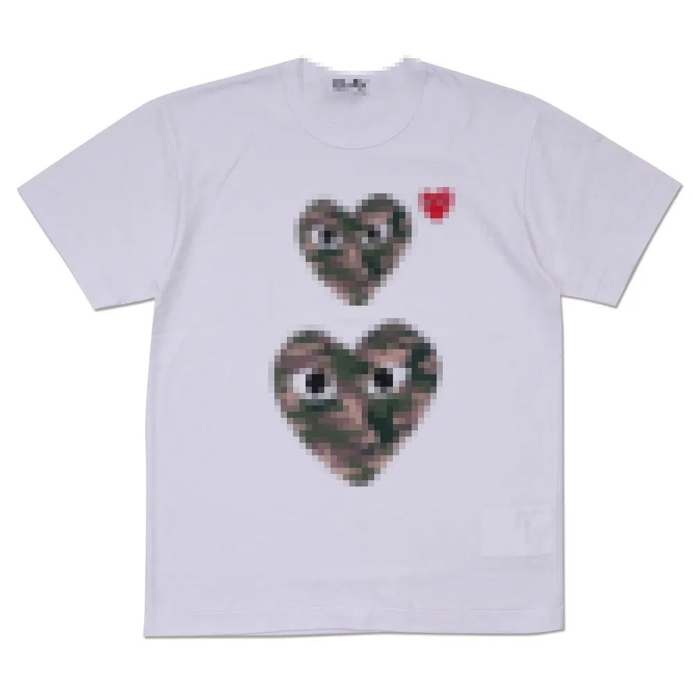 Designer TEE Men's T-Shirts CDG Com Des Garcons Red Heart Mens Play T-Shirt Tee Shirt Medium White