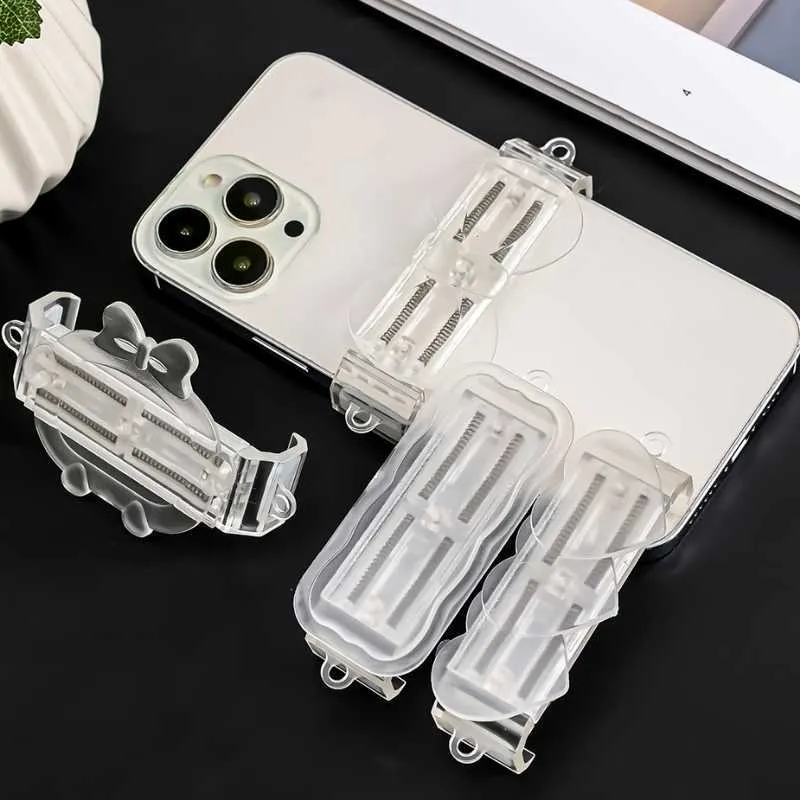 Cell Phone Straps Charms Mobile Crossbody Chain Stand Back Clip Holder Detachable Lanyard Neck Strap for Clear