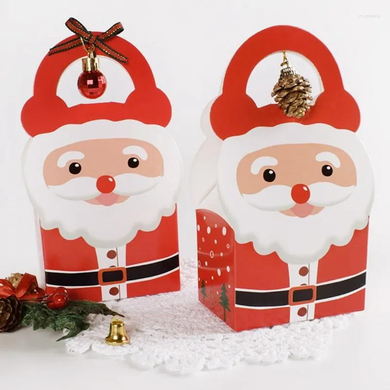 Decorazioni natalizie Hw Ornamenti di alta qualità 10 pezzi Confezione regalo di carta Babbo Natale Sacchetto di caramelle Decorazione di biscotti Carino