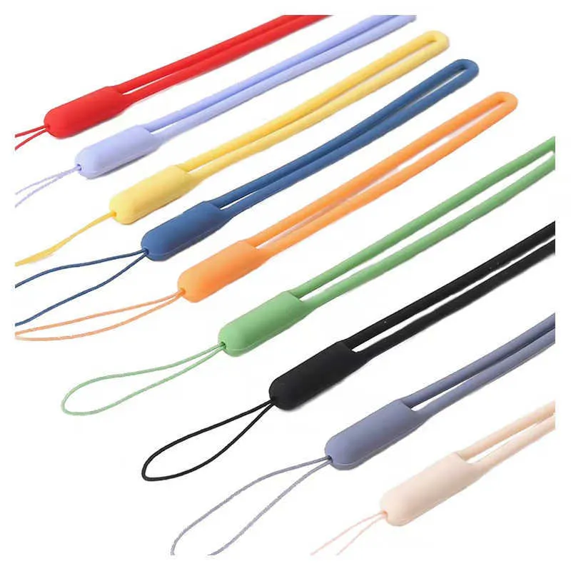 Sangles de téléphone portable, breloques, 2 pièces, lanière multifonction en Silicone, pendentif coloré, poignet couleur bonbon, corde Anti-chute pour téléphone portable