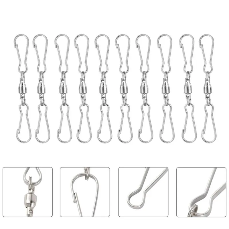 Ganci Rails 20Pcs Dual Clip Swivels Hanger Mangiatoie per uccelli durevoli per giardino