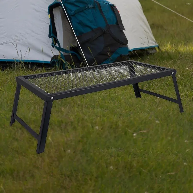 Mobili da campeggio Tavolo da barbecue da campeggio portatile 55x30cm Griglia da picnic Griglia a rete pieghevole per escursionismo Party Patio Travel