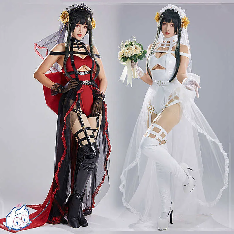 Аниме костюмы аниме шпион x Семейство yor forger Cosplay Come Flower Wedding Женство Cos OnePeece платье ролевой ролевой ролевой