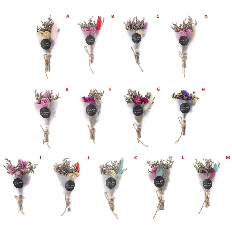 Dekoratif çiçek çelenk kuru çiçek mini buket yapay kristal çim sevgililer günü için hediye dekor diy kızlar kuru pografi pervane k