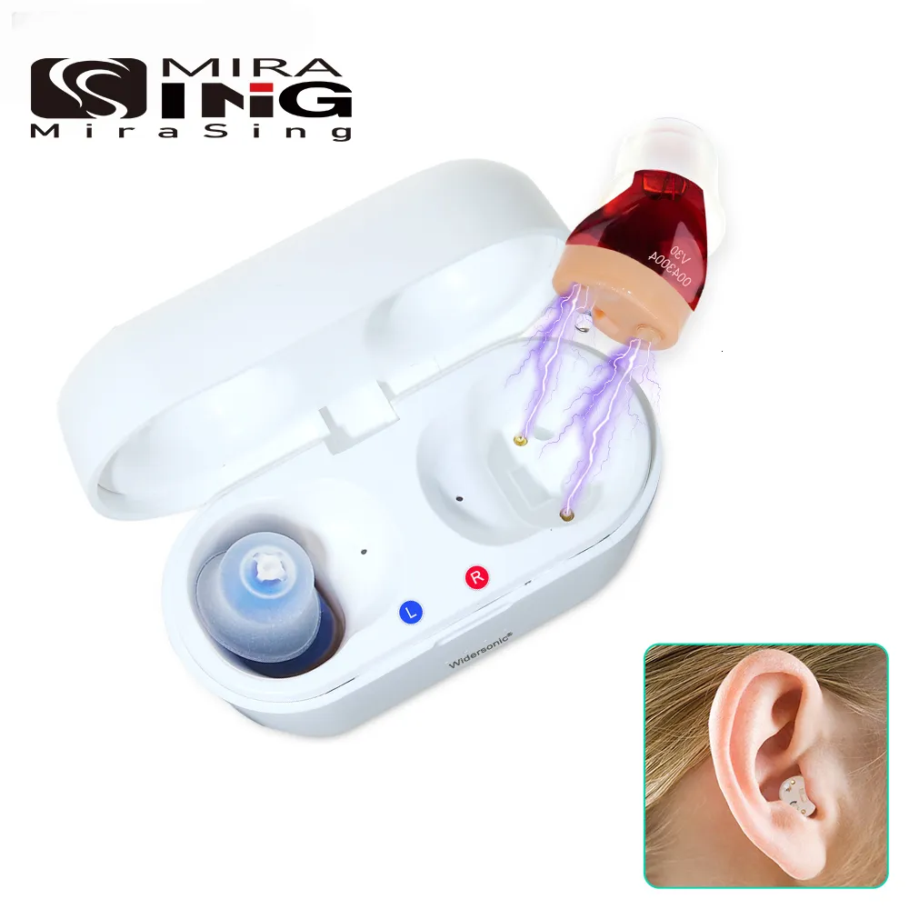 Kulak Bakımı Tedarik Şarj Edilebilir İşitme Cihazları V30 Akıllı Audifonos Mini İç Kulak Şarj Kılıfı ile Sağırlık İçin Yaşlı Ses Amplifikatörü 230306