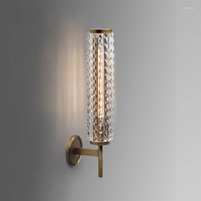 Wall Lamps Postmodern Copper Lamp Luxury Crystal Living Room Bathroom Mirror Headlight Villa Light