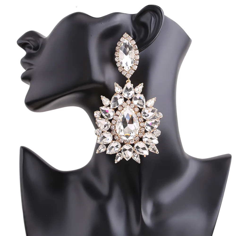 Catherine Popesco Large Crystal Earrings in Blush - TALICH