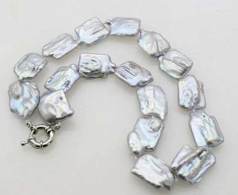 チェーン淡水真珠のリボーンケシグレイオーダーロング23-28mmネックレス18 "36"