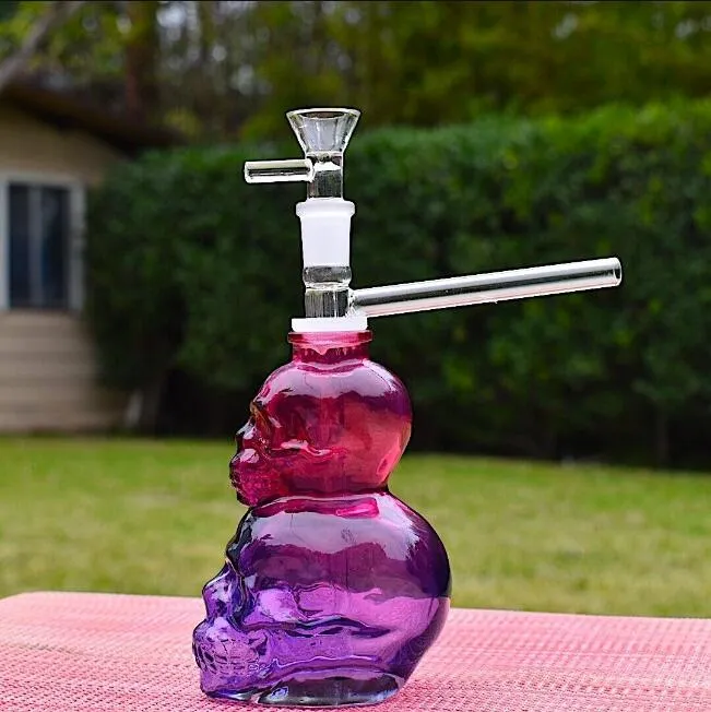 Nowy styl Skull Glass Bubbler Hookahs Dab Rigle Bubblery Smoke Glass Water Bongs Rura