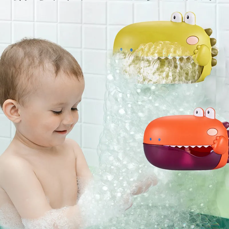 Bath Toys Dinosaur Bubble Machine Music Tub Soap Automatische maker babykamer grappig speelgoed voor kinderen 230307