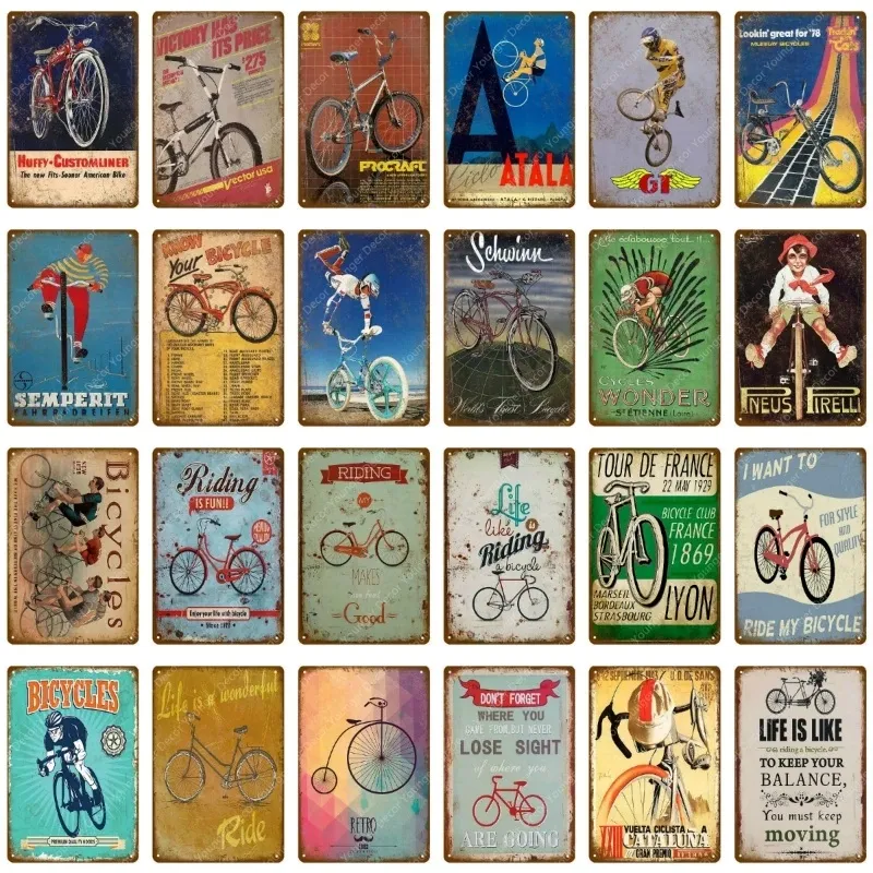 Ride My Bicycle Metal Tin Signs Riding Bike Retro Poster Vintage Bar Pub Club Home Decorative Shabby Chic Wall Art målning Personlig tennplack Storlek 30x20cm W02