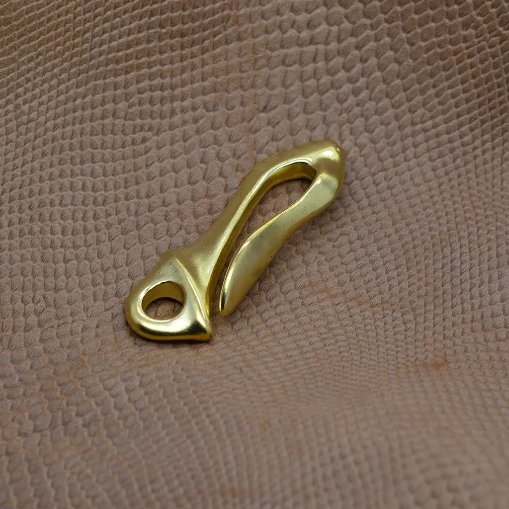 Key Rings Fine handmade biker raw brass 3D Japanese fishhook U belt hook fiskeychook chains key hanger DIY FOB lanyard